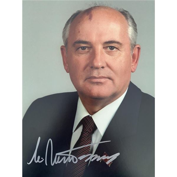 Soviet Union President Mikhail Gorbachev signed photo