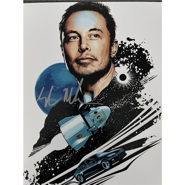 Elon Musk signed photo