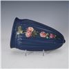 Image 1 : Weller Pottery Blue Drapery Wall Vase with Rose Decoration