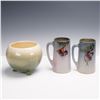 Image 2 : 3pc Weller Pottery Hand Painted Vessels with Fruit Motifs