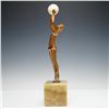 Image 2 : Demetre Chiparus, Art Deco Polychrome Bronze Sculpture, Ball Girl, Signed