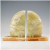 Image 2 : 2pc Alabaster Native American Indian Head Bookends