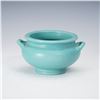 Image 1 : Roseville Pottery Turquoise Two-Handled Bowl