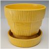 Image 2 : 2pc McCoy Yellow Flower Pots with Saucer