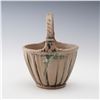 Image 2 : Weller Pottery Basket Vase with Handle