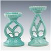 Image 1 : 2pc Vintage Weller Pottery Candlesticks