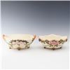 Image 1 : 2pc Weller Pottery Roma Bowls with Applied Rose Decoration