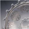 Image 2 : 2pc Sterling Overlay Glass Plate and Small Abstract Overlay Plate
