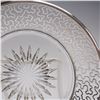 Image 3 : 2pc Sterling Overlay Glass Plate and Small Abstract Overlay Plate