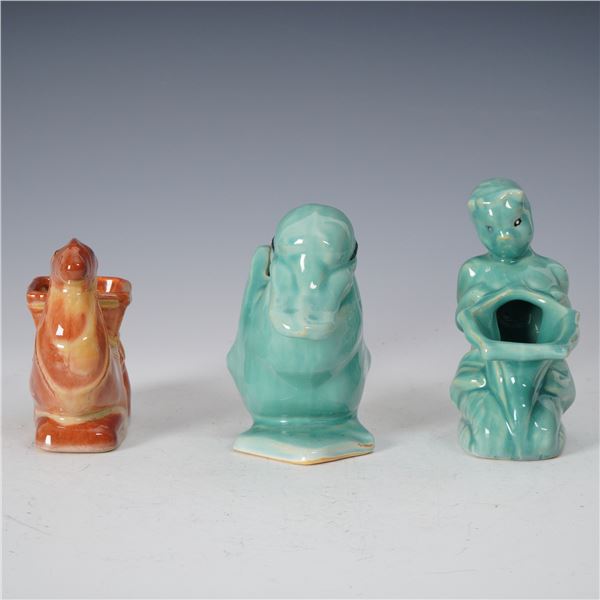3pc Weller Pottery Figural Planters
