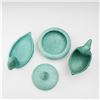 Image 3 : 3pc Weller Pottery Matte Green Swan and Goose Dishes & Covered Jar Set