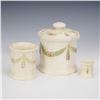Image 1 : 3pc Weller Pottery Set with Lidded Jar, Vase and Small Cup