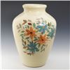 Image 1 : American Pottery Hand-Painted Floral Vase, Signed