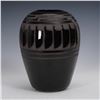 Image 1 : Native American Santa Clara Blackware Pottery Vase, Signed L. Chavez