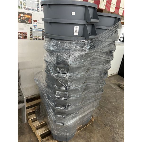 20-Medium Gray Brute Waste Cans - 20 X $