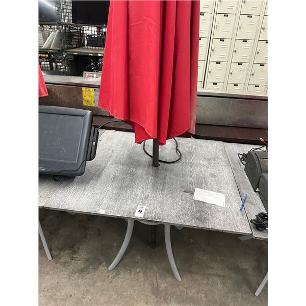 3-Grey Stone Style 4 Top Patio Dining Table w/Umbrella - 3 X $