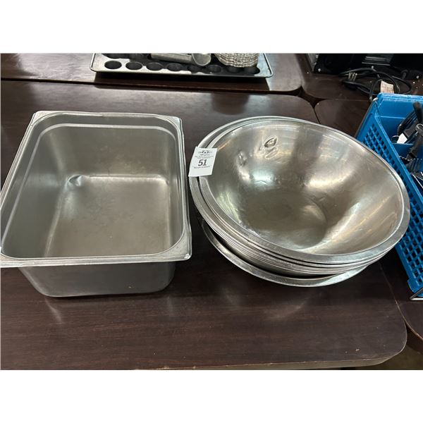 SS Mixing Bowls 8, Half/Sixth Insert Pans