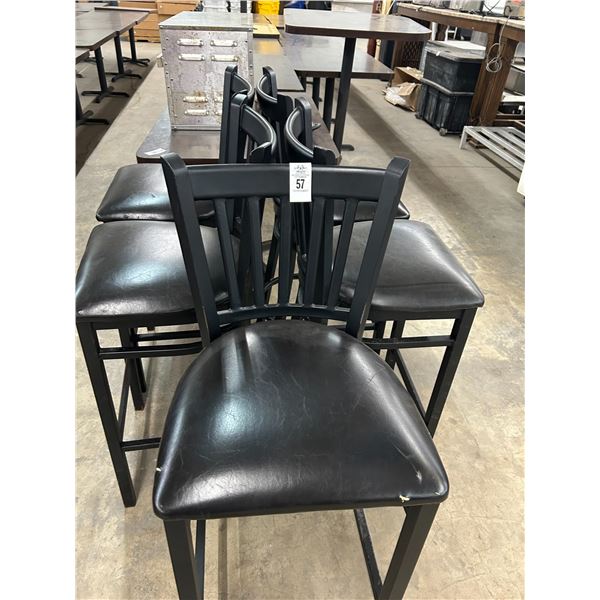 Black Padded Bar Stools - 5