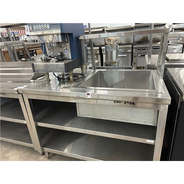SS  4' Workstation w/Ice Bin, Overshelf