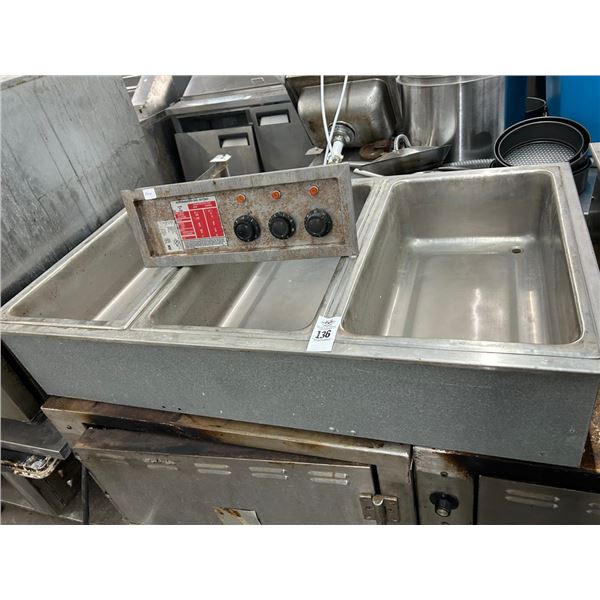 APW Electric Drop In 3 Comp Steam Table w/Thermostat Control