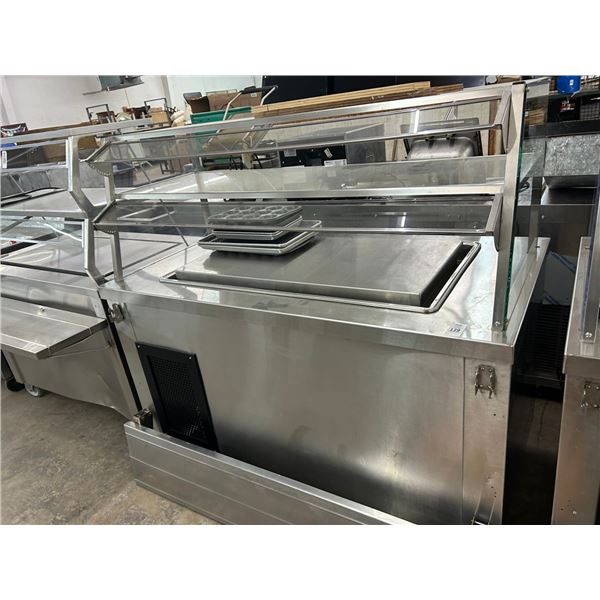SS  5' Electric Rolling Buffet Line Cold Plate Workstation w/Glass Double