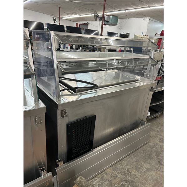 SS  5' Electric Rolling Buffet Line Cold Plate Workstation w/Glass Double