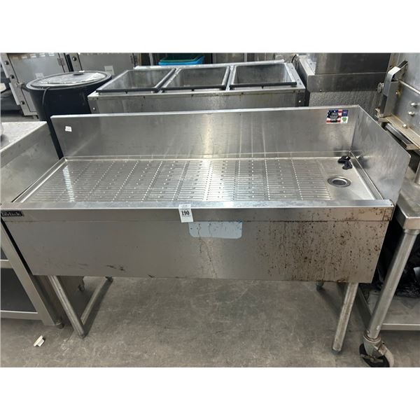 Perlick SS  4' Backbar Pedestal Drainboard w/Backsplash/Corner