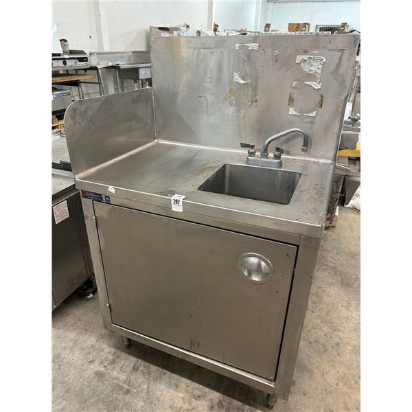 SS  30"  Hand Sink Workstation w/Cabinet Storage and Surround Splash