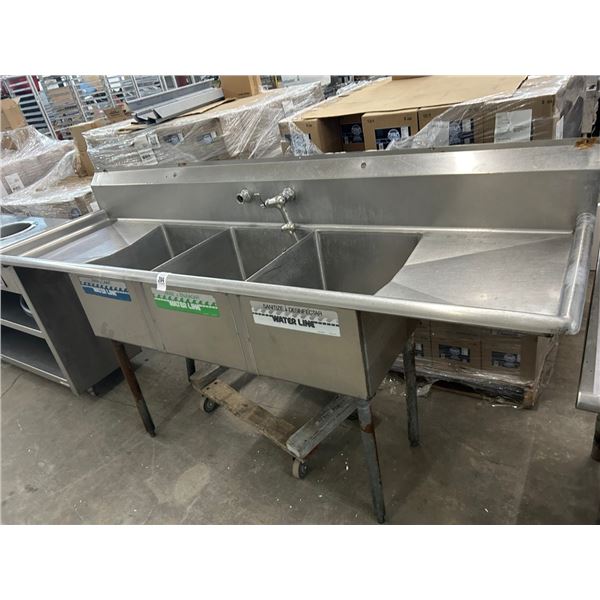 SS  7'   3 Comp Sink w/Drainboards