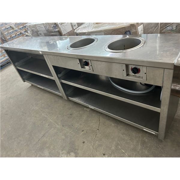 SS  9' Dish Cabinet w/2 Sauce Warmers