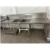Image 1 : SS 8' Double Pot Sink w/Drainboards and Double Undershelf