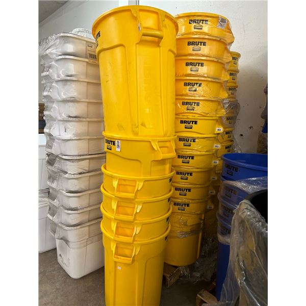 27-Brute New Yellow Waste Cans - 27 X $