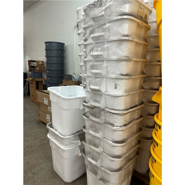 60-New White Waste Cans - 60 X $