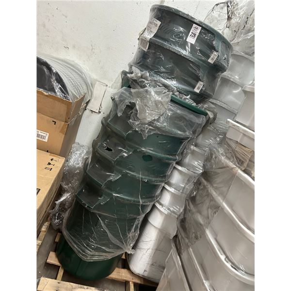 8-Brute New Green Asst. Size Waste Cans - 8 X $