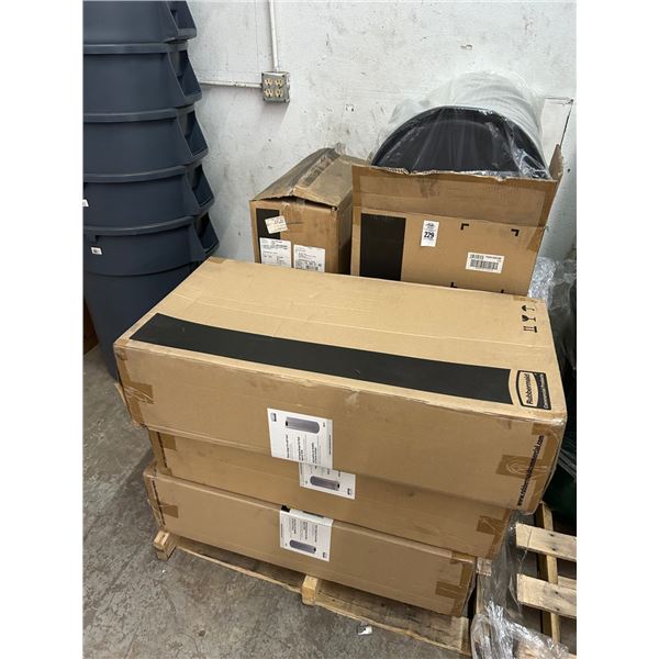 6-Rubbermaid New Alum. Half Moon Patio Waste Cans - 6 X $