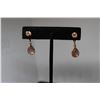 Image 4 : 14K Rose Gold Earrings w/140 Round Cut Diamonds 4.3G - Replacement Value -$3,550.00