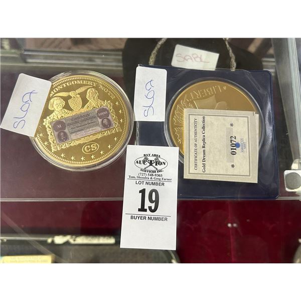 Montgomery Gold Note, Large Liberty Medallion w/COA's