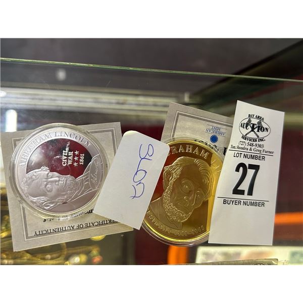 President Lincoln Collector Coins w/COA's - 2