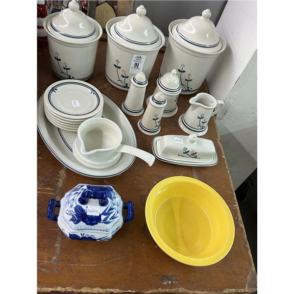 Pfaltzgraff Floral Dish Set, Fiesta Bowl, Lidded Dish