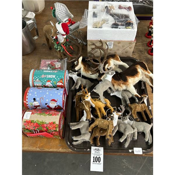 Mini Tin Mailboxes, Animal Reindeer Figurines