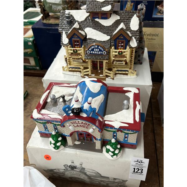 2-Dept. 56 Snow Village Ski Chalet/Bowling Alley - 2 X $