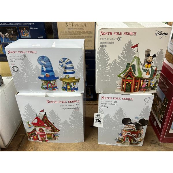 4-Dept. 56 North Pole Series w/Mickey - 4 X $