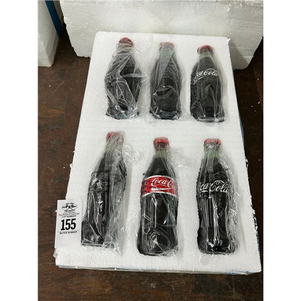Collector Glass Coca Cola Bottles Set Décor