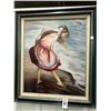Image 1 : Framed Oil On Canvas Girl On Beach 24"  X  30"  Artist Signed