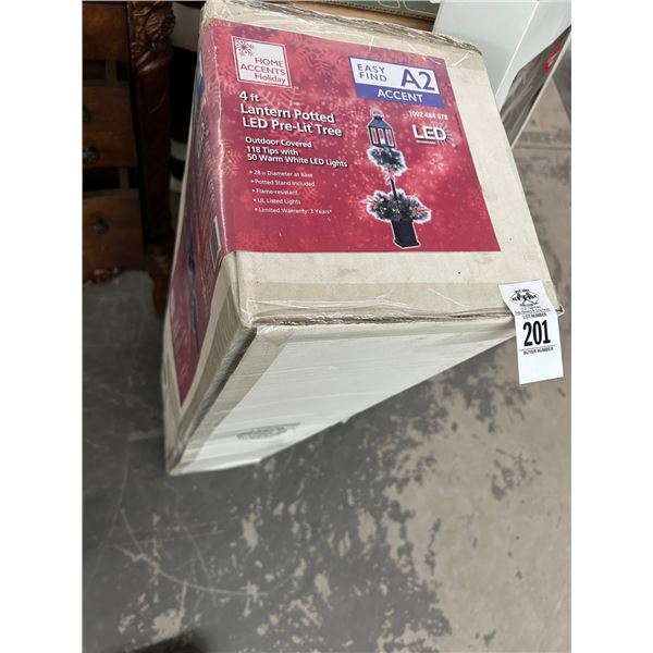 4'  Lantern Potted LED Prelit Tree