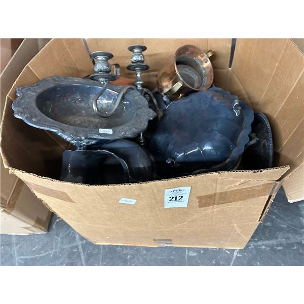 Metal/Copper Plates Bowls, Candlesticks, Décor