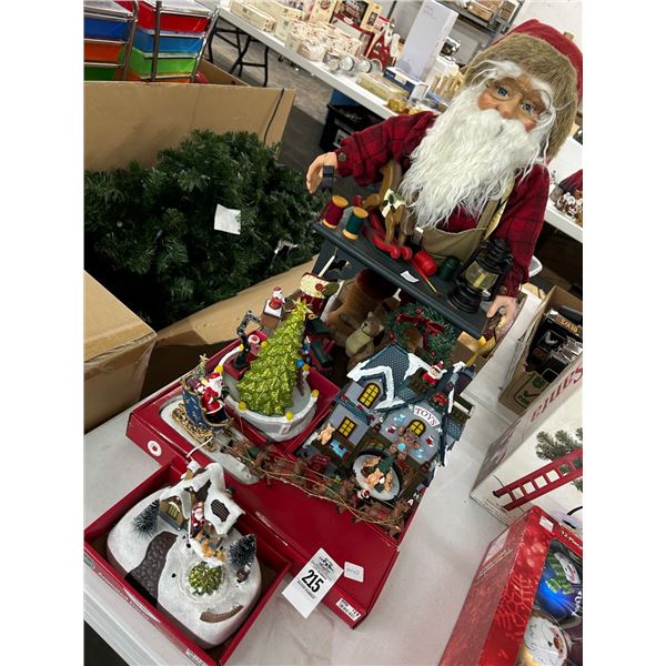 Asst. Christmas Animated Décor, 2' Santa at Worktable