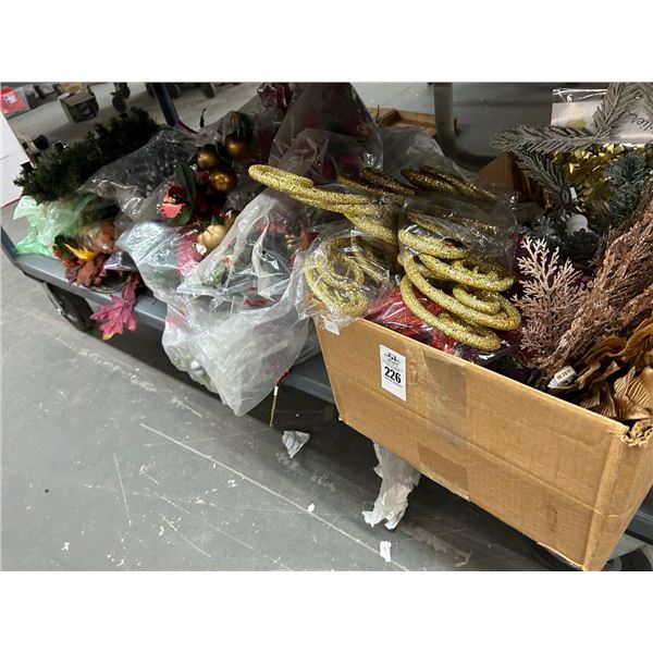 Large Lot of Silk Floral Holiday Décor