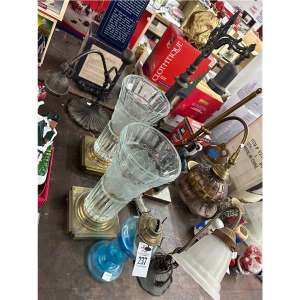 Figural/Etched Vintage Lamps - 7