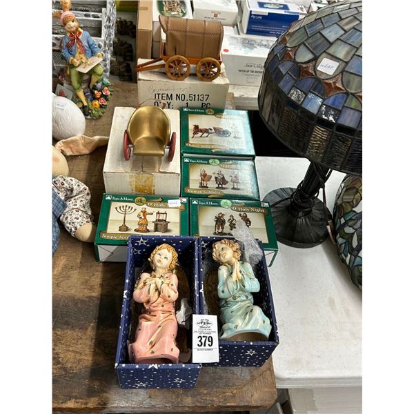 O Holy Night Figurines 4, Covered Wagons 2, Child Angels - 2